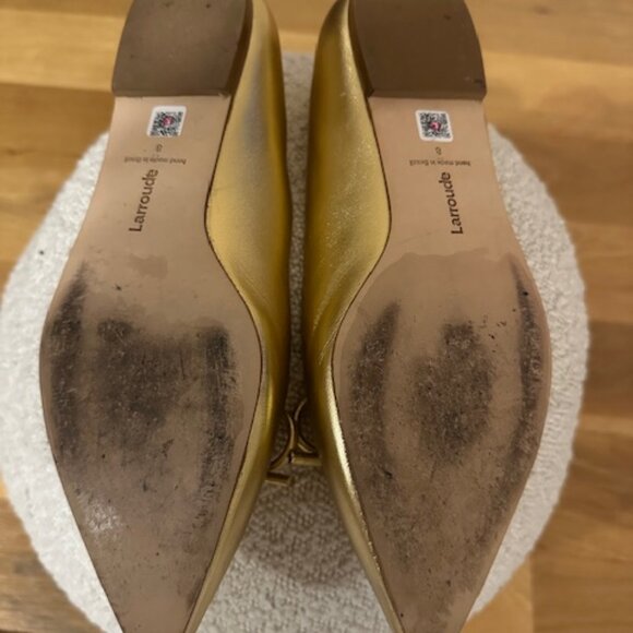 Larroude Lee Pointed Toe Flats with Bow Detail - Picture 3 of 6